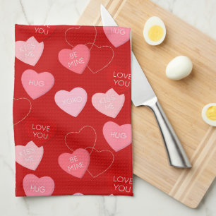Candy Heart Cascade Kitchen Towel