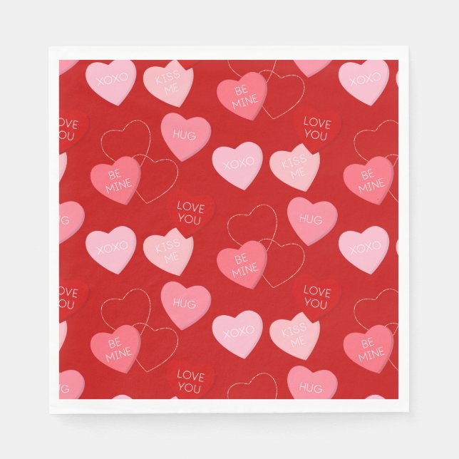 Candy Heart Cascade Napkin (Front)