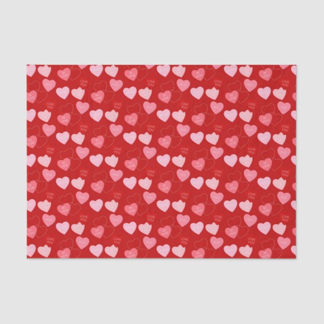 Candy Heart Cascade Tissue Paper (Front)