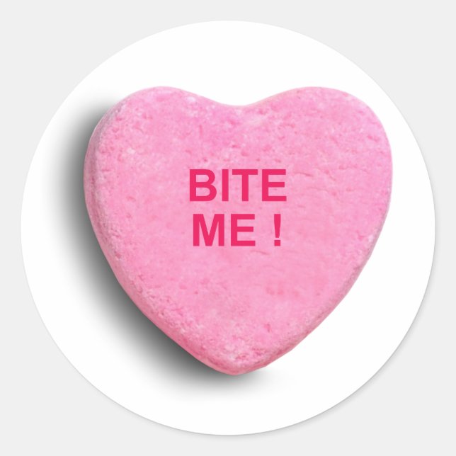CANDY HEART CLASSIC ROUND STICKER (Front)