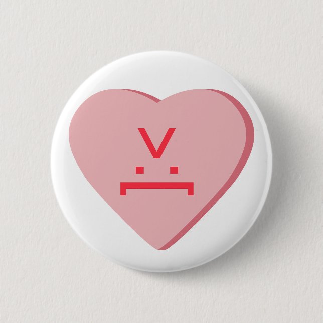 Candy Heart - Devil Face 2 Inch Round Button (Front)