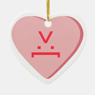 Candy Heart - Devil Face Ceramic Ornament
