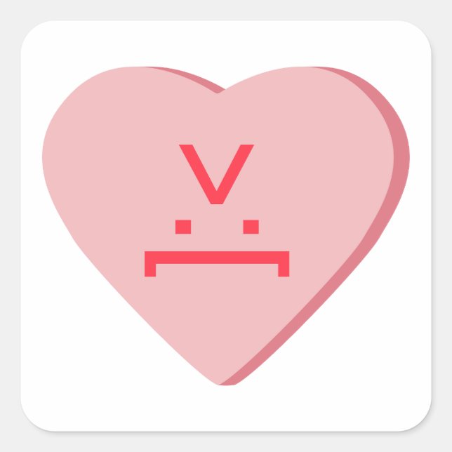 Candy Heart - Devil Face Square Sticker (Front)