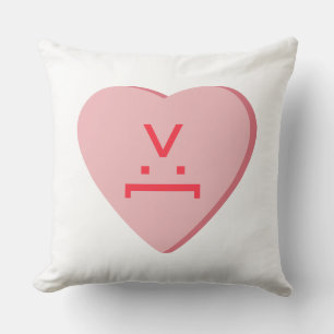 Candy Heart - Devil Face Throw Pillow