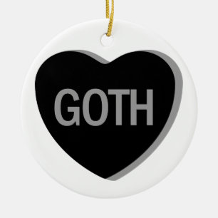 Candy Heart - Goth Ceramic Ornament