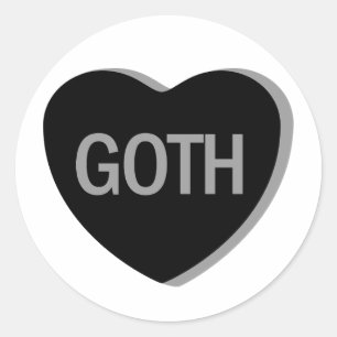 Candy Heart - Goth Classic Round Sticker