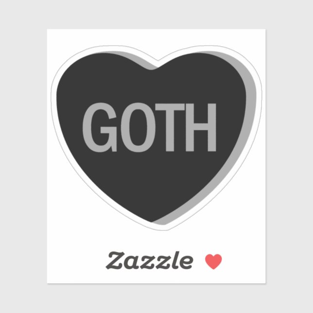 Candy Heart - Goth Custom-Cut Vinyl Stickers (Feuille)