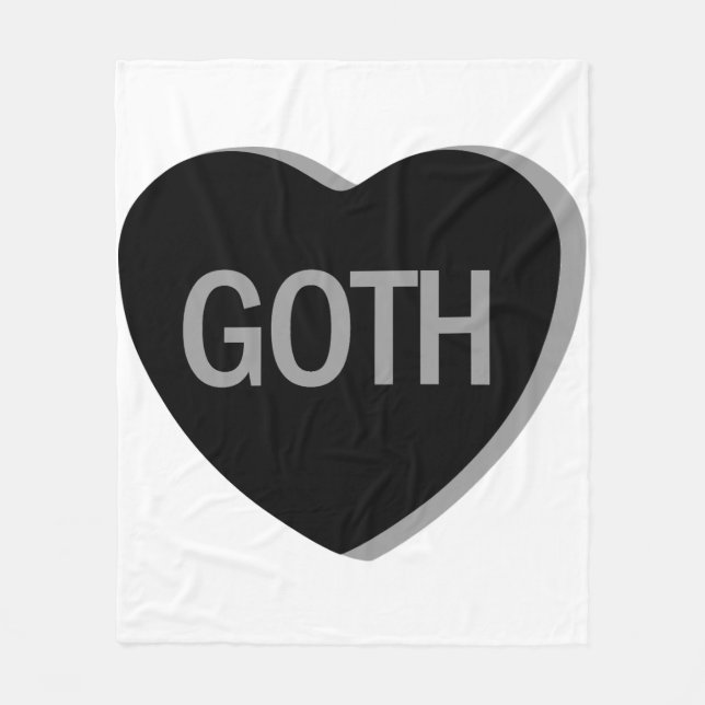 Candy Heart - Goth Fleece Blanket (Front)