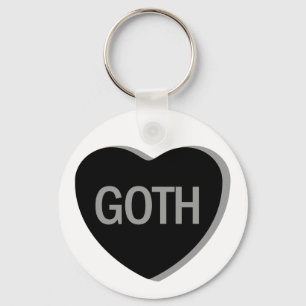 Candy Heart - Goth Keychain
