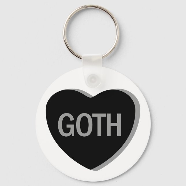 Candy Heart - Goth Keychain (Front)