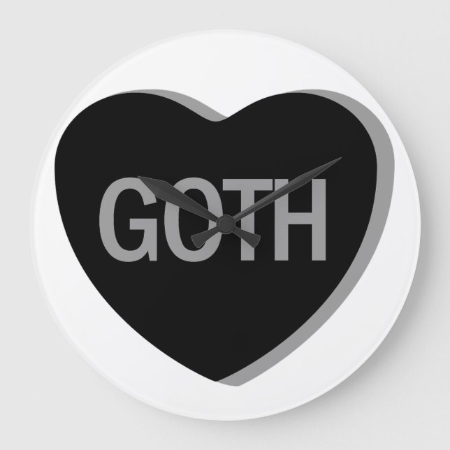 Candy Heart - Goth Large Clock (Front)