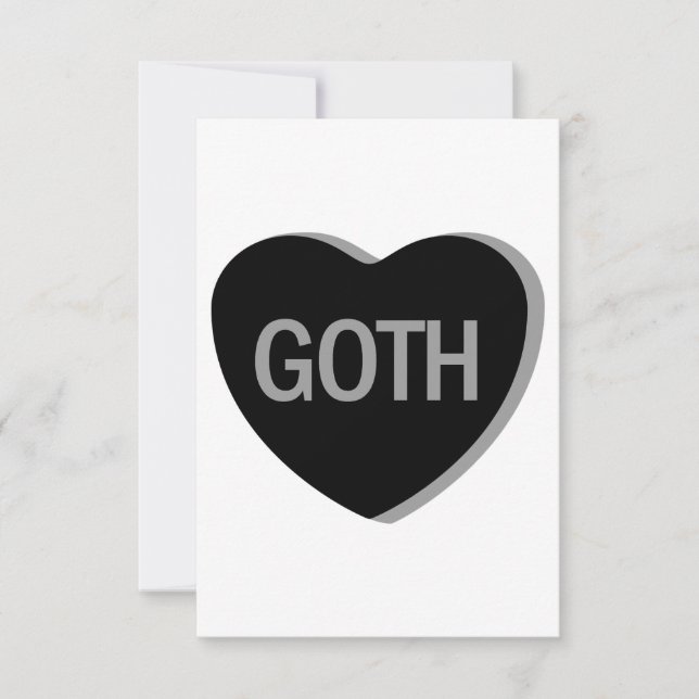 Candy Heart - Goth Thank You Card (Front)