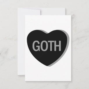 Candy Heart - Goth Thank You Card