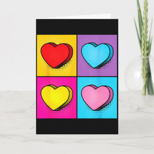 Candy Heart Pop Art Valentines Day Graphic  Card