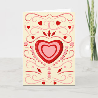 Candy Hearts and Scrolls Holiday Card