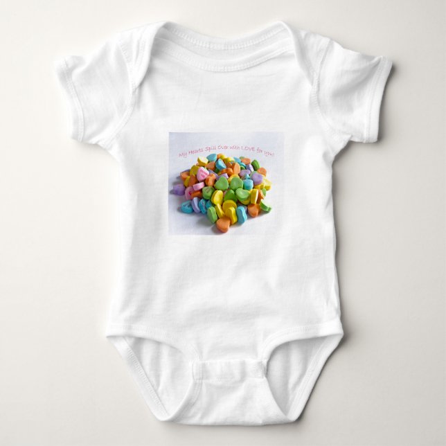 Candy Hearts Baby Bodysuit (Front)