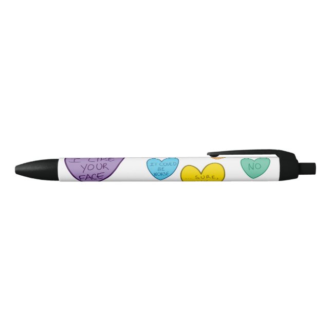 Candy Hearts Black Ink Pen (Top)