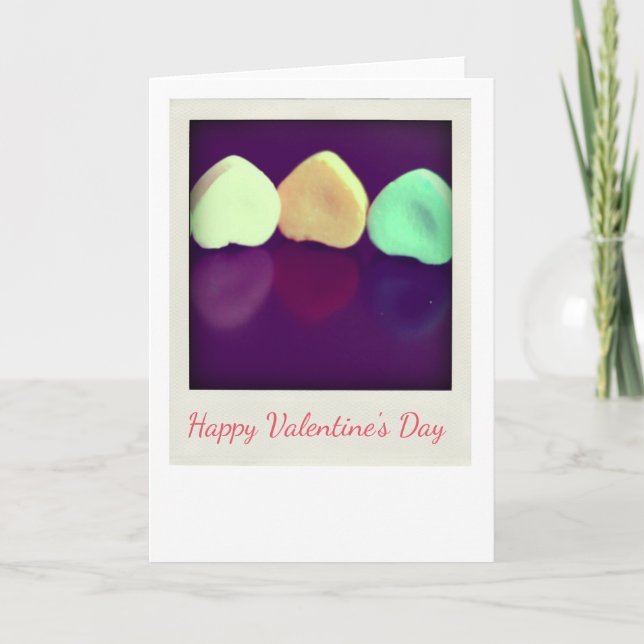 Candy Hearts Greeting Holiday Card (Front)