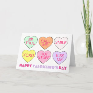 Candy Hearts Happy Valentine's Day Conversation Holiday Card
