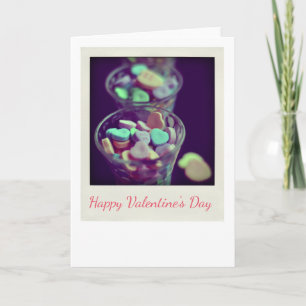 Candy Hearts KISS ME Greeting Holiday Card