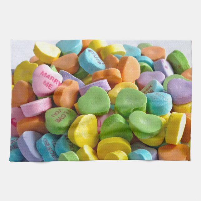 Candy Hearts Kitchen Towel (Horizontal)