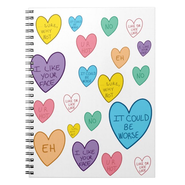 Candy Hearts Notebook (Front)