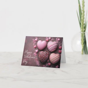 Candy Hearts on dark Ground Valentine's Greeting Holiday Card