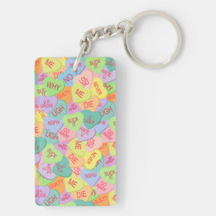 Candy Hearts Pattern - SFW Keychain