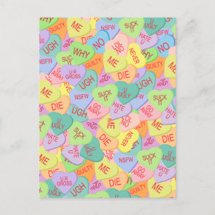 Candy Hearts Pattern - SFW Postcard