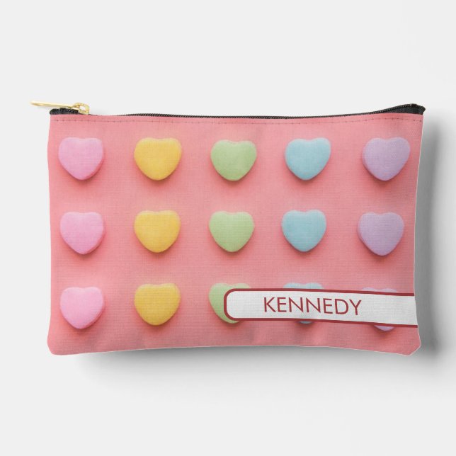 Candy Hearts Portrait Accessory Pouch (Front)