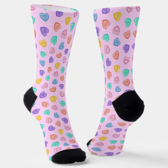 Candy Hearts Socks (Angled)