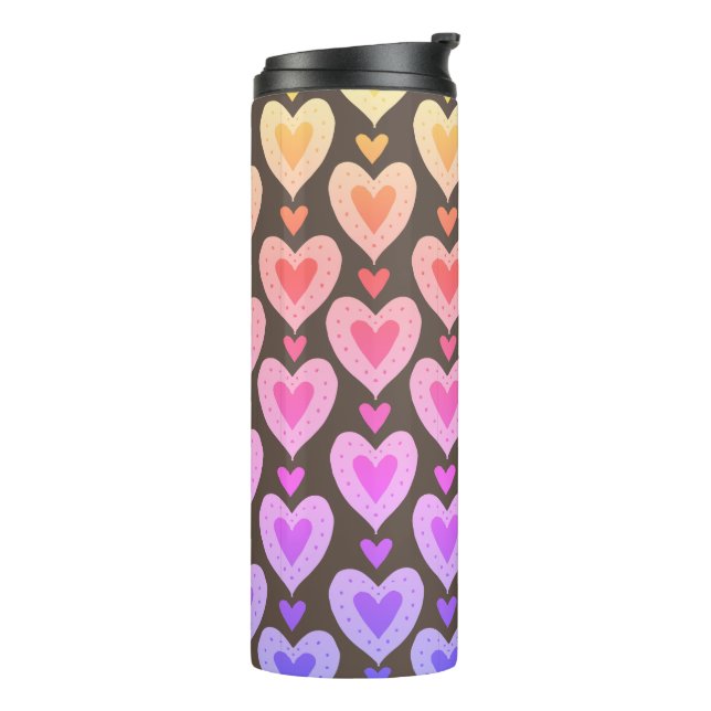 Candy Hearts Thermal Tumbler (Rotated Left)