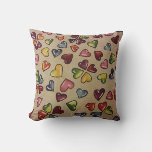 Candy Hearts Throw Pillow