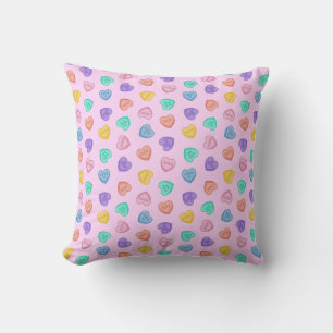 Candy Hearts Throw Pillow