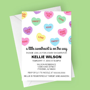 Candy Hearts Valentine Baby Shower Invitation