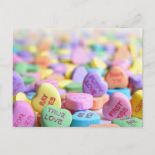 Candy Hearts Valentine Postcard