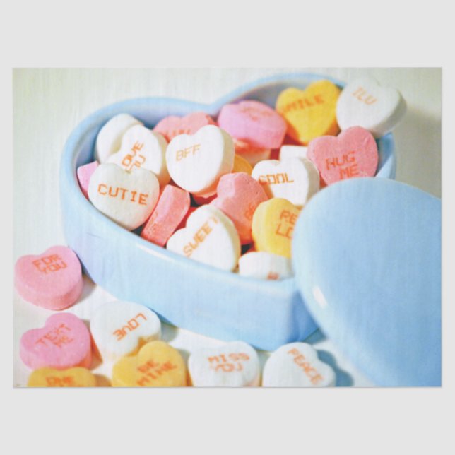 Candy Hearts Valentine  Tissue Paper (Front)