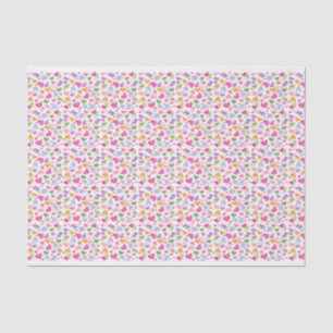 Candy Hearts Watercolor Pastel Pink Orange Tissue Paper