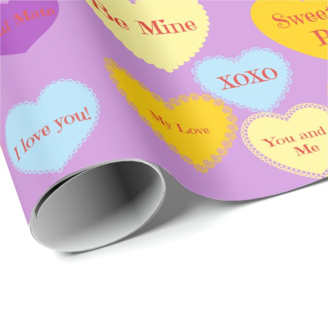 Candy Hearts Wrapping Paper (Roll Corner)