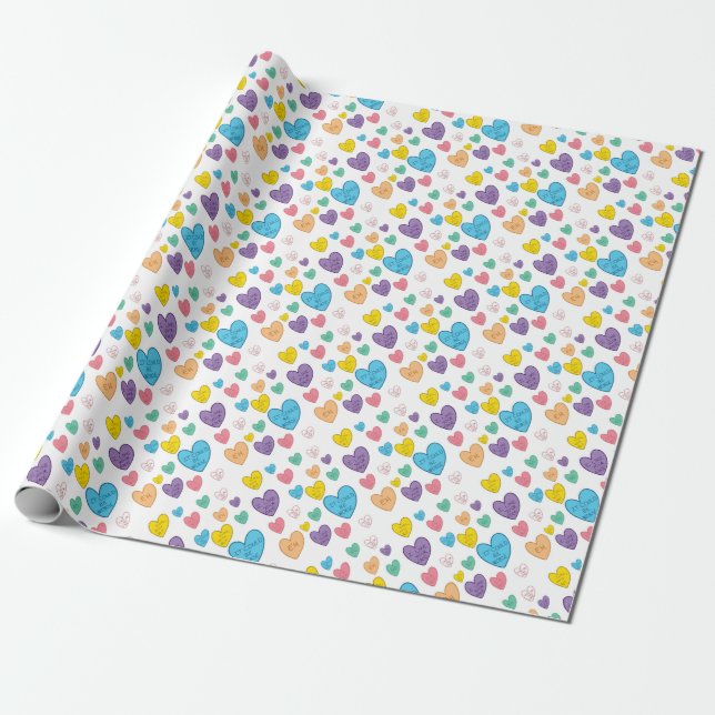 Candy Hearts Wrapping Paper (Unrolled)