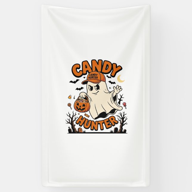 Candy Hunter Halloween Ghost Pumpkin Bucket_1 Banner (Vertical)