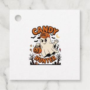 Candy Hunter Halloween Ghost Pumpkin Bucket_1 Favour Tags