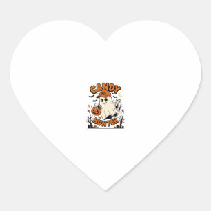 Candy Hunter Halloween Ghost Pumpkin Bucket_1 Heart Sticker