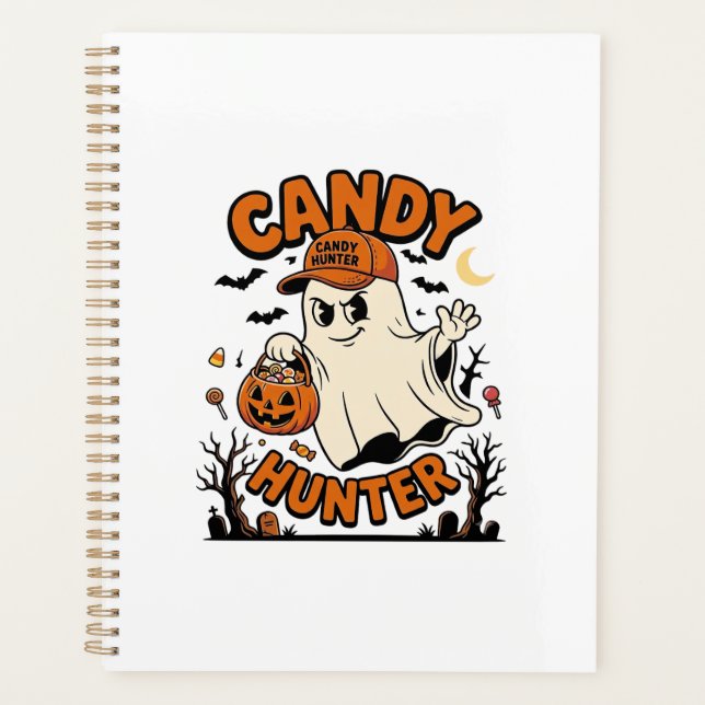 Candy Hunter Halloween Ghost Pumpkin Bucket_1 Planner (Front)