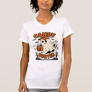 Candy Hunter Halloween Ghost Pumpkin Bucket_1 T-Shirt