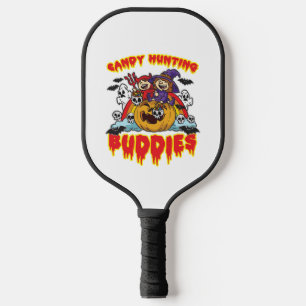 Candy Hunting Buddies Halloween Twin Costume Pickleball Paddle