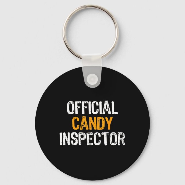 Candy Inspector Halloween Funny Keychain (Front)