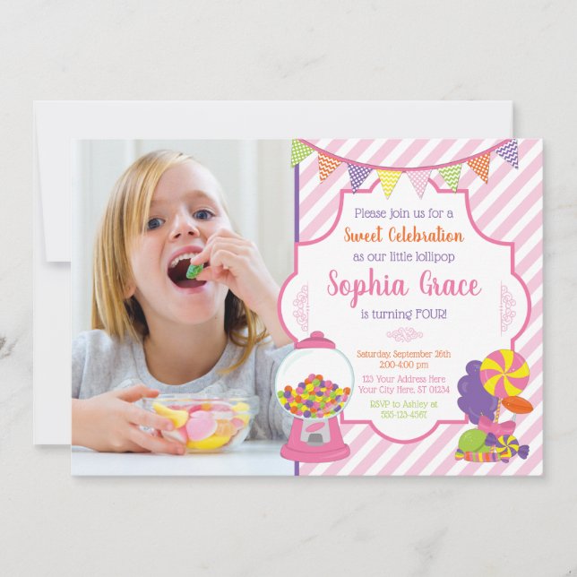 Candy Invitations d'anniversaire | Soirée shopping (Devant)
