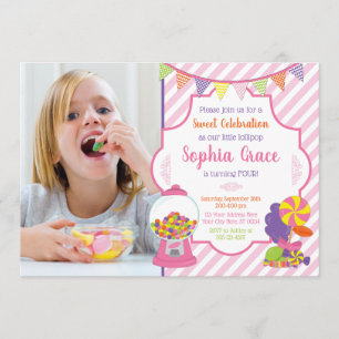 Candy Invitations d'anniversaire   Soirée shopping