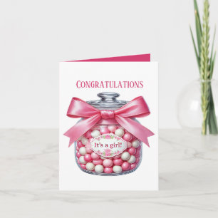 candy it's girl add message Congratulations Card
